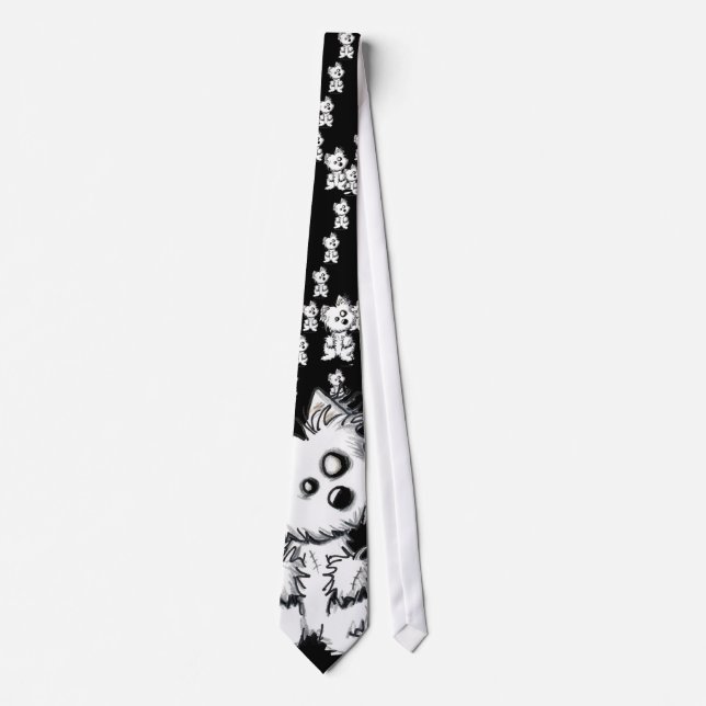 Gravata Westie Zombie Dog Neck Tie (Frente)