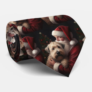 Gravata Wheaton Terrier Com O Papai Noel Natal Festivo