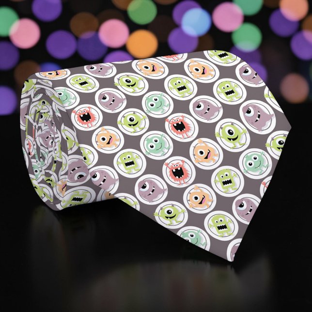 Gravata Whimsical Monsters Fun Custom Necktie Tie (Criador carregado)