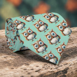 Gravata Whimsical Owl Custom Necktie Tie<br><div class="desc">Whimsical Owl Custom Necktie: A unique and eye-catching necktie featuring a charming owl design. Perfect for adding a touch of personality and fun to any outfit. Ideal for those who appreciate quirky,  one-of-a-kind accessories.</div>