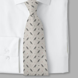 Gravata Whimsigoth Necktie – Celestial Raven Pattern