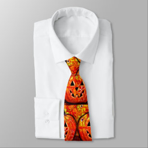 Gravata Whimssieen Jack O Lanterna Laranja Floral