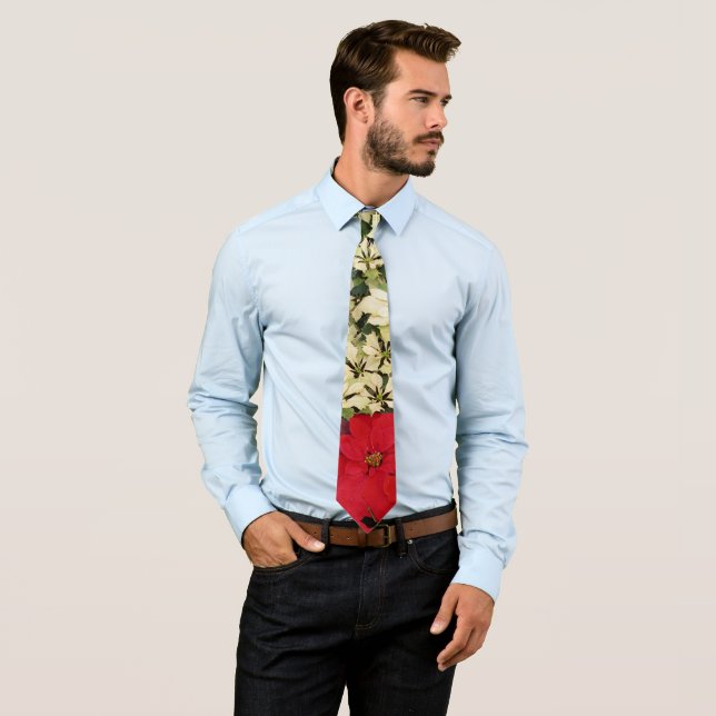 Gravata White e Red Poinsettias I Feriado Floral (In Situ)