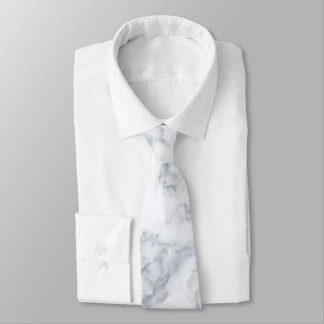 Gravata White Marble Look (Amarrado)
