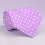 Gravata White Mini Polka Dots on Lavender Necktie<br><div class="desc">This charming necktie features a delightful pattern of white mini polka dots elegantly set against a soft lavender background. Perfect for adding a touch of playful sophistication to any outfit, this tie is a versatile accessory suitable for various occasions, from casual business meetings to special events. The high-quality material ensures...</div>