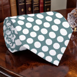 Gravata White Polka Dots on Dusty Blue Custom Necktie<br><div class="desc">This custom necktie features a timeless design of crisp white polka dots elegantly set against a sophisticated dusty blue background. Perfect for adding a touch of personality and style to any outfit, this necktie is a versatile accessory that transitions seamlessly from the office to special occasions. Made with quality materials,...</div>