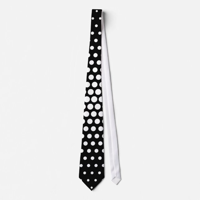 Gravata White Techno Dots Modern Black (Frente)