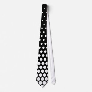 Gravata White Techno Dots Modern Black
