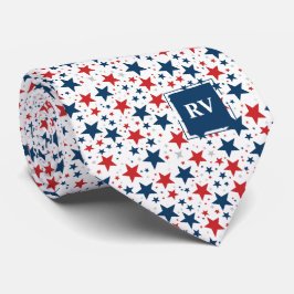 Gravata White Vermelho e Estrelas Azuis