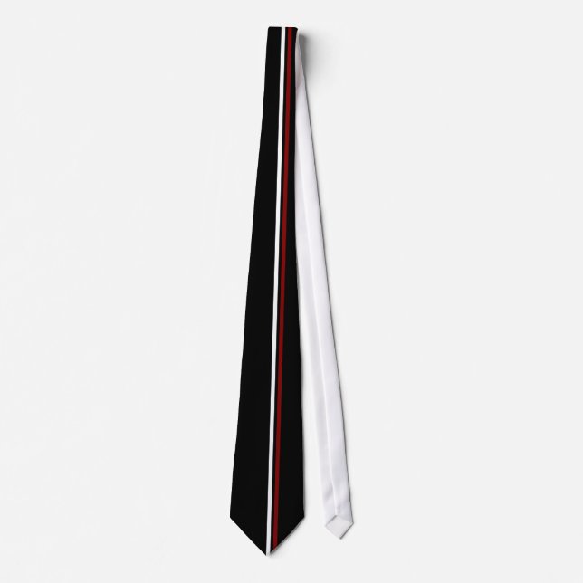Gravata White Vertical e Stripes Maroon em Colheita Preta (Frente)