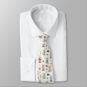 Gravata White Westies com Acessórios Whimsical