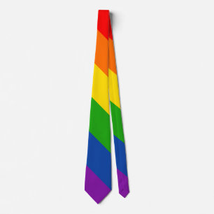 Gravata Wide-Stripe Rainbow LGBTQ+ Pride Flag, Gay Pride