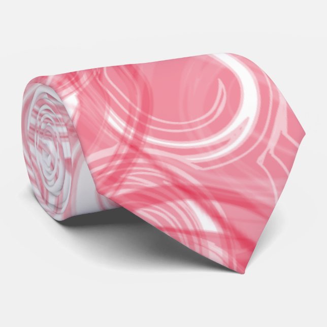 Gravata Wild Red White Spiral Abstrato Business (Rolled)
