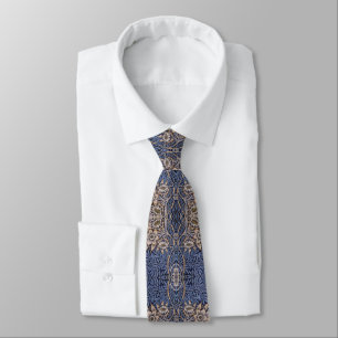 Gravata William * Morris Blue Tulip e Flores Selvagens