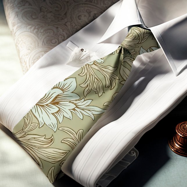 Gravata William Morris Chrysanthemum Pattern Neck Tie (Criador carregado)