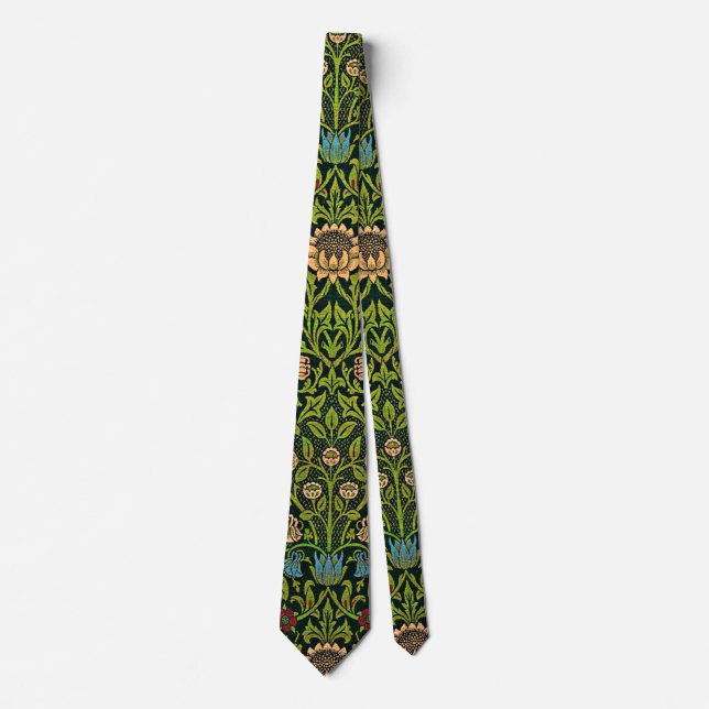 Gravata William Morris - Columbine, verde escuro, Case-Mat (Frente)