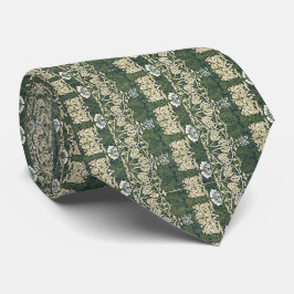 Gravata William Morris Floral Vintage Art Tulip E Rosa