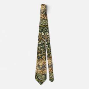 Gravata William Morris Honeysuckle Green Floral