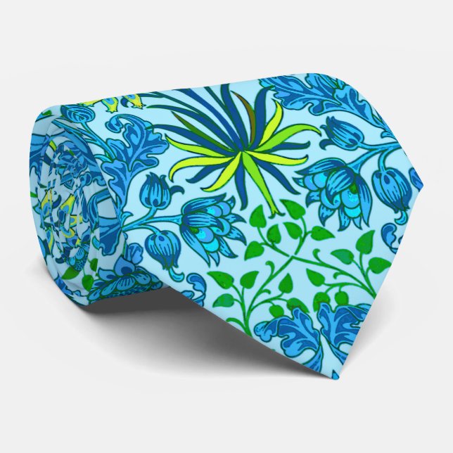 Gravata William Morris Hyacinth Impressão, Cerulean Blue (Rolled)