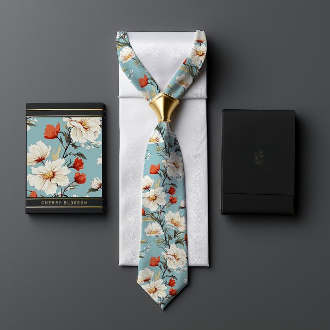 Gravata William Morris Inspirou Cherry Blossom Floral (Criador carregado)