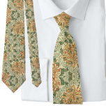 Gravata William * Morris Peach Green Floral<br><div class="desc">William * Morris Peach Green Flaoral tie O melhor do artista William Morris do wallpaper do século 19. Têxtil 1887</div>