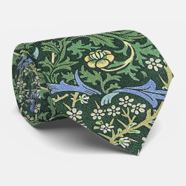 Gravata William Morris Verde Floral Vintage Margaridas Bra