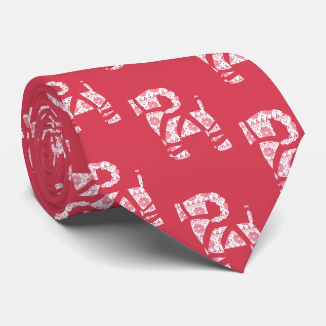 Gravata Winter Knit Christmas Yule Bock Tie (Rolled)