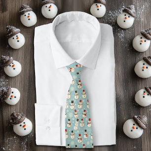 Gravata Winter Watercolor Whimsnowman Tie