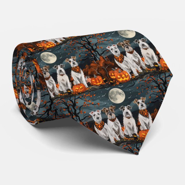 Gravata Wirefox Terrier Halloween Spooky (Rolled)
