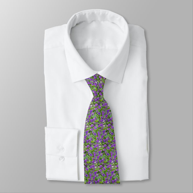 Gravata Wisconsin State Flor o Necktie da Madeira Violeta (Amarrado)