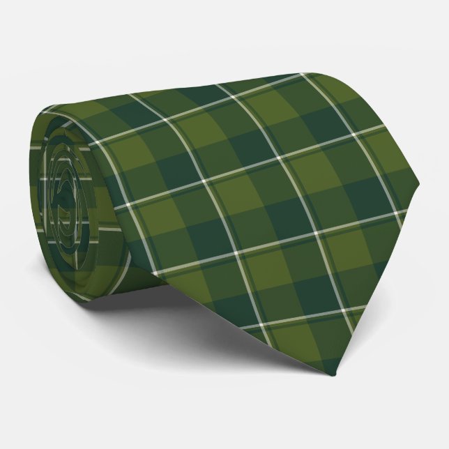 Gravata Woodland and Evergreen Plaid Neck Tie (Rolled)
