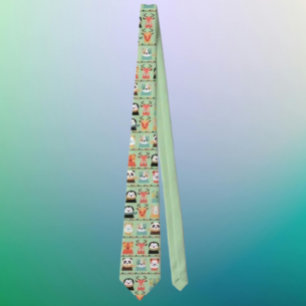 Gravata Woodland Whimsy Pals Necktie