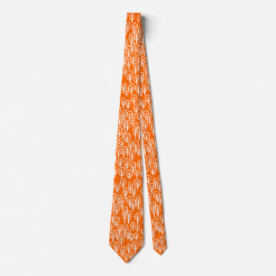 Gravata Woodland White em Orange