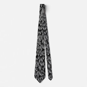 Gravata Woodland White em Preto