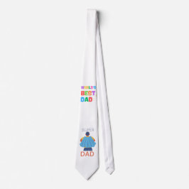 Gravata World's Best Dad Super Dad White Necktie