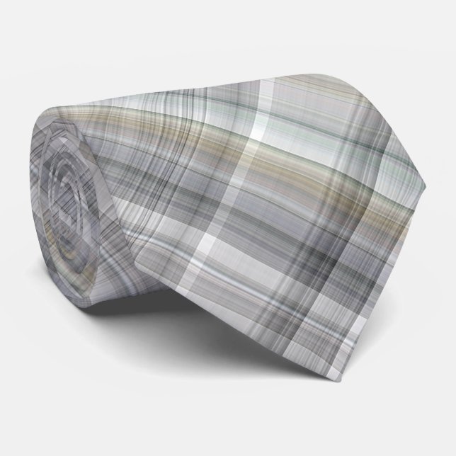 Gravata Xadrez Azul/Cinza/Tan (Rolled)