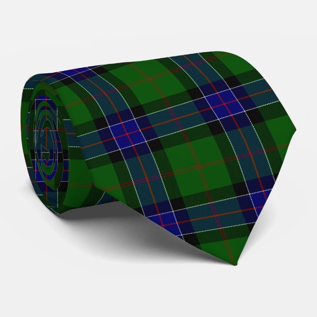 Gravata Xadrez azul-de-tartã-sinclair (Rolled)