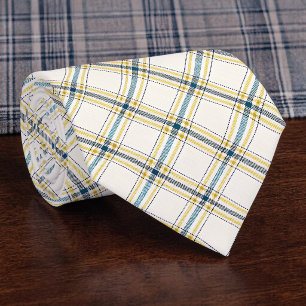 Gravata Xadrez Azul e Amarelo