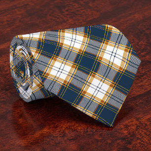 Gravata Xadrez Azul e Amarelo