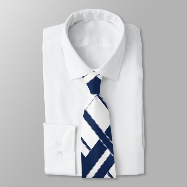 Gravata Xadrez Azul e Branco do Papá (Amarrado)