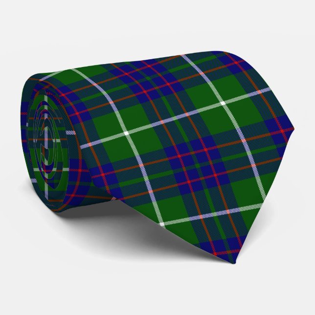 Gravata Xadrez azul-tartan tartan MacIntyre (Rolled)