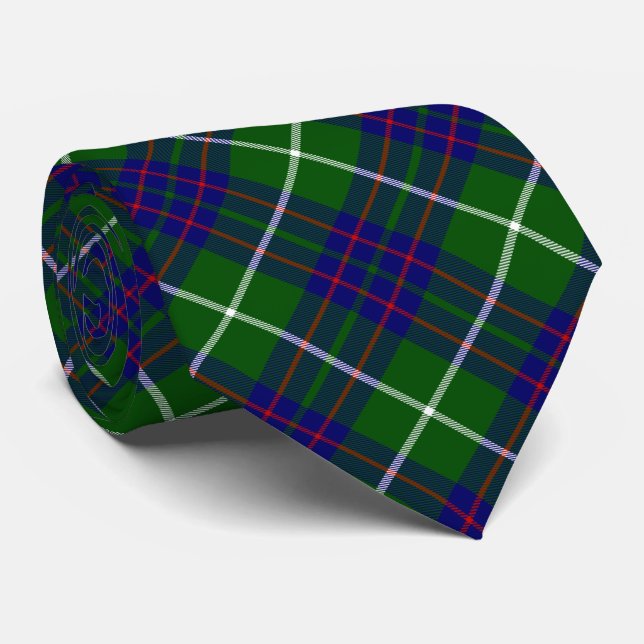 Gravata Xadrez azul-tartan tartan MacIntyre (Rolled)