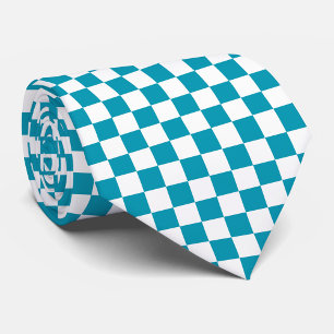 Gravata Xadrez azul-turquesa escuro