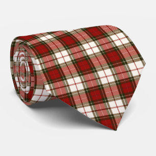 Gravata Xadrez Bege e Vermelho Claro