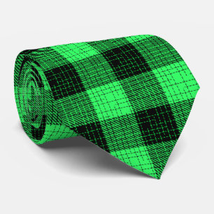 Gravata Xadrez Buffalo com Cruzamento Verde Preto