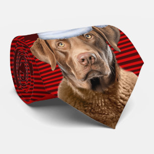 Gravata Xadrez de Cachorro de Retriever de Férias no Natal