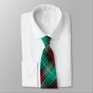 Gravata Xadrez de Natal vermelho e verde