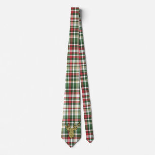 Gravata Xadrez de Natal XMAS Tartan Mens Vestido