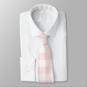 Gravata Xadrez de Verificação Gingham Rosa
