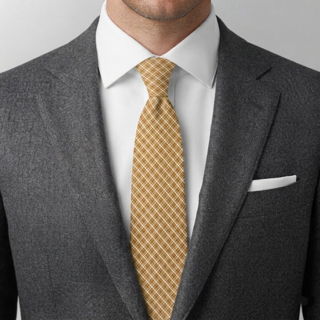 Gravata Xadrez Diamante Ocre Dourado (Criador carregado)